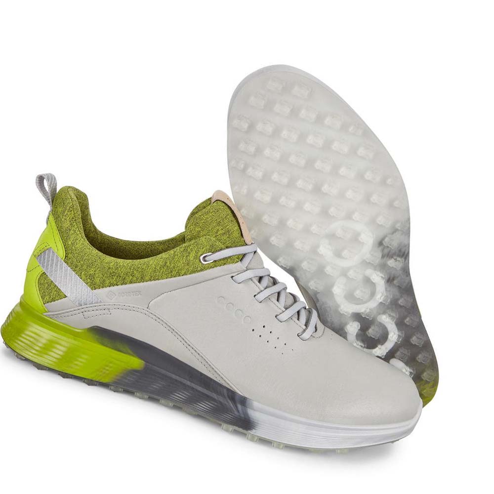 Férfi Ecco S-three Spikeless Golf Cipő Bézs | HU 556EBC